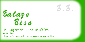 balazs biss business card